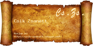 Csik Zsanett névjegykártya